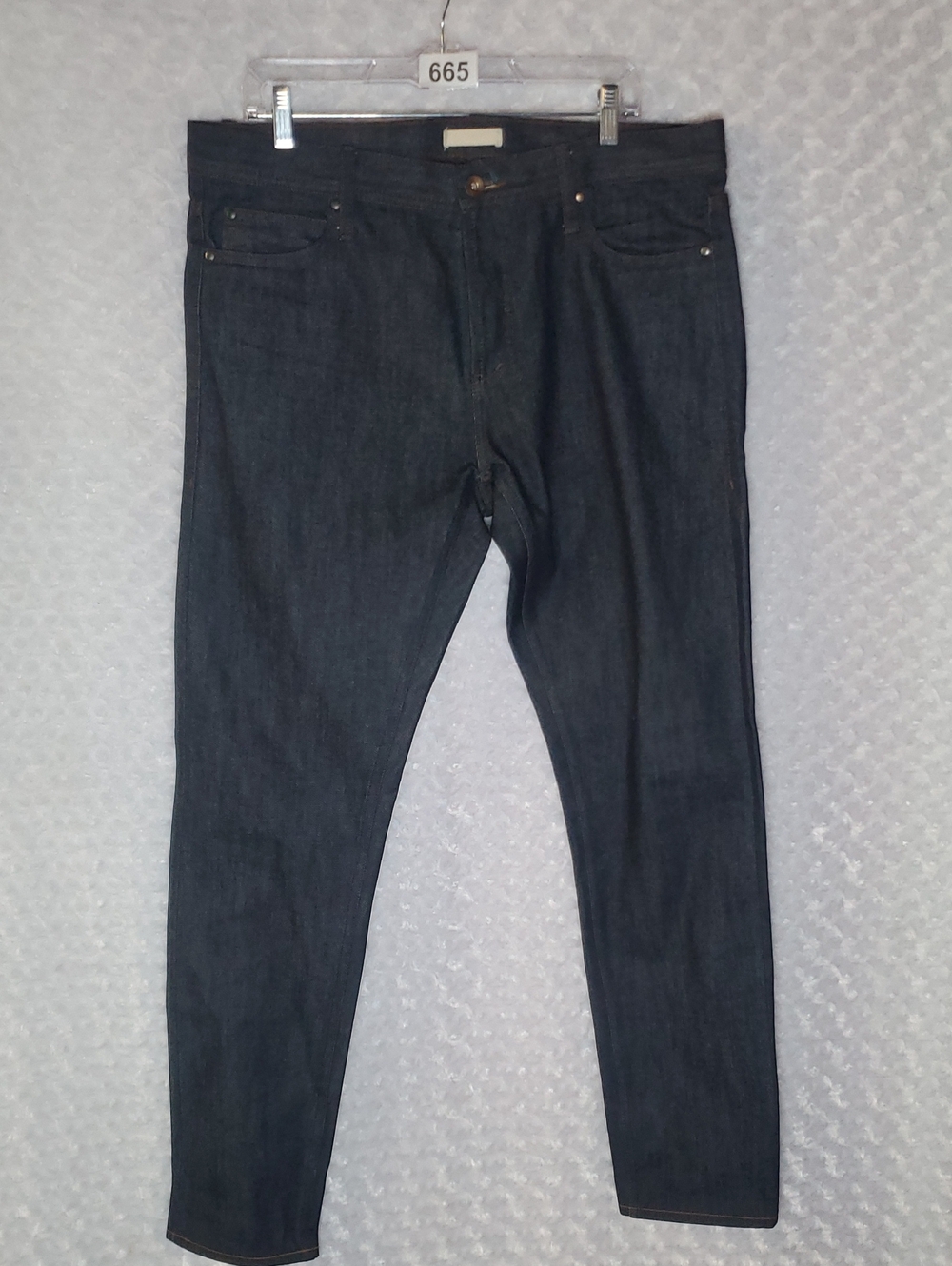The Unbranded Brand Slim Straight Men's Jeans in Dark Blue Size 36